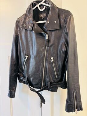 Mackage Black Leather Moto Jacket